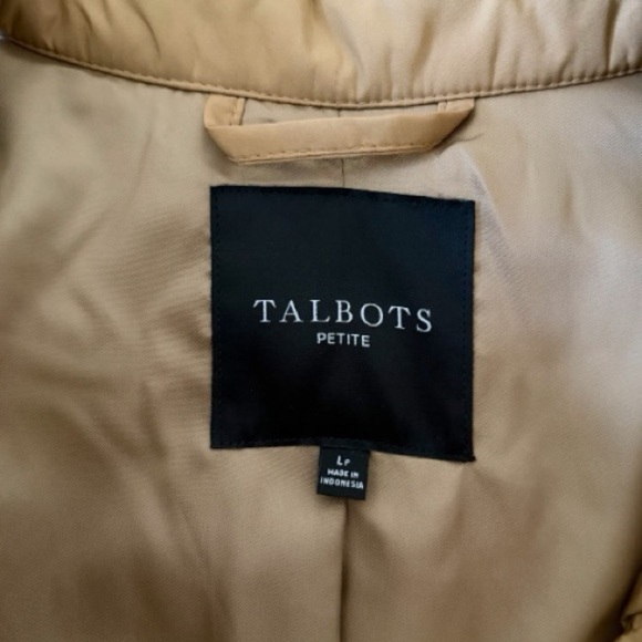 Talbots Tan Quilted Snap Button Cinch Waist Midi-Length Coat Size Large Petite - Picture 12 of 14